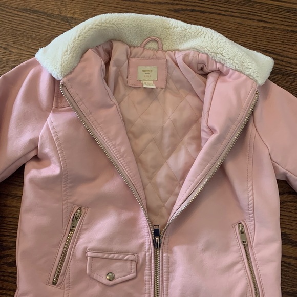 PINK FAUX LEATHER MOTO JACKET - Picture 7 of 9